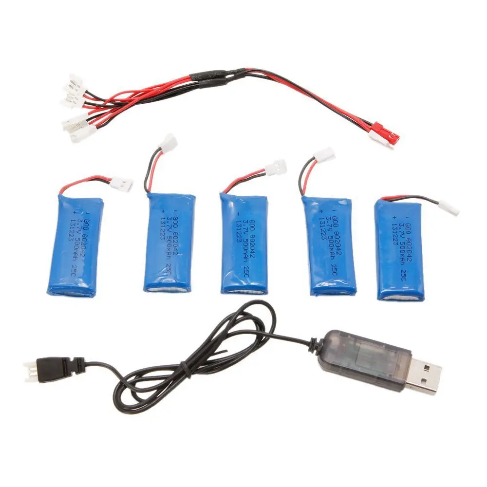 

5PCS Hubsan X4 Hubsan H107L H107C H107D 3.7V lipo 500mah battery Wltoys Mini Quadcopter Charger Battery Sets and Charger