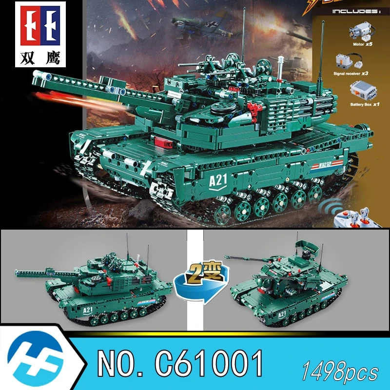 M1A2 Abrams Main Battle Tank remote control Building Blocks Bricks Compatible  legoinset Technic series Cada C61001