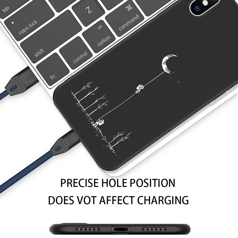 Ottwn Moon Stars For iPhone 7 Case For iPhone X XR XS Max 6 6s 8 Plus 5s SE Soft TPU Phone Case Planet Space Silicone Back Cover