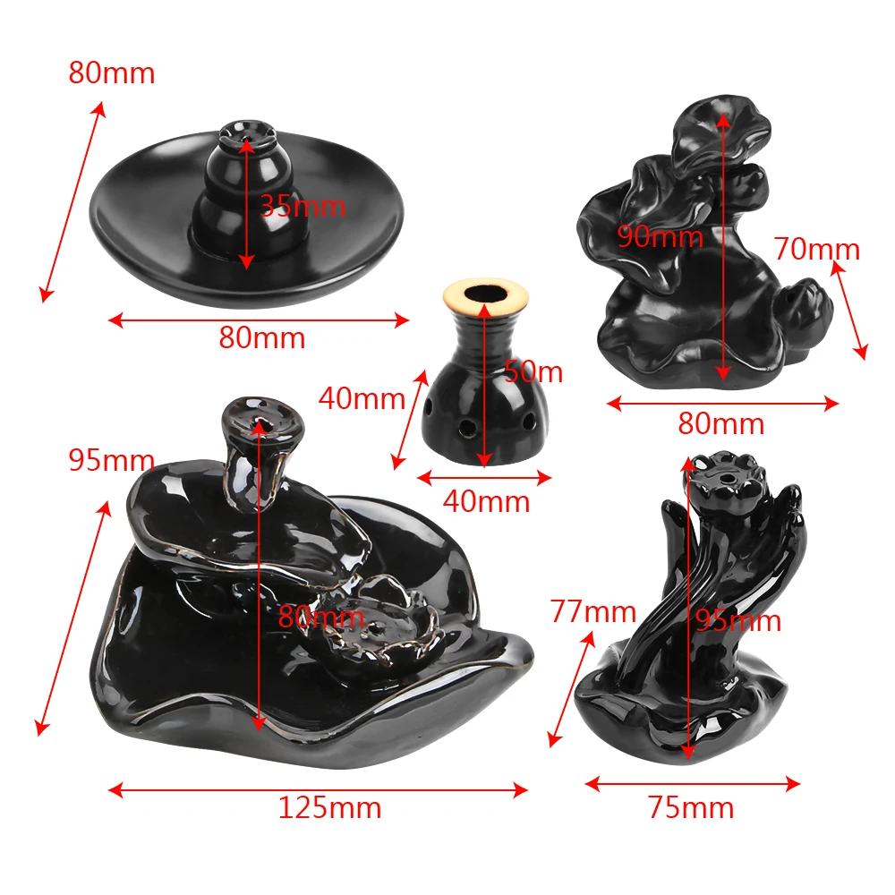 Ароматическая горелка с обратным потоком, держатель для благовоний, керамическое кадило-ароматерапия, курильница, украшение для дома, офиса, для чайного дома