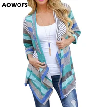 Casual Boho Knitted Striped Print Cardigan jacket Women Long Sleeve Jacket Outwear Loose Sweater Irregular Summer Spring 2019 Casual Boho Knitted Striped Print Cardigan jacket Women Long Sleeve Jacket Outwear Loose Sweater Irregular Summer Spring 2019