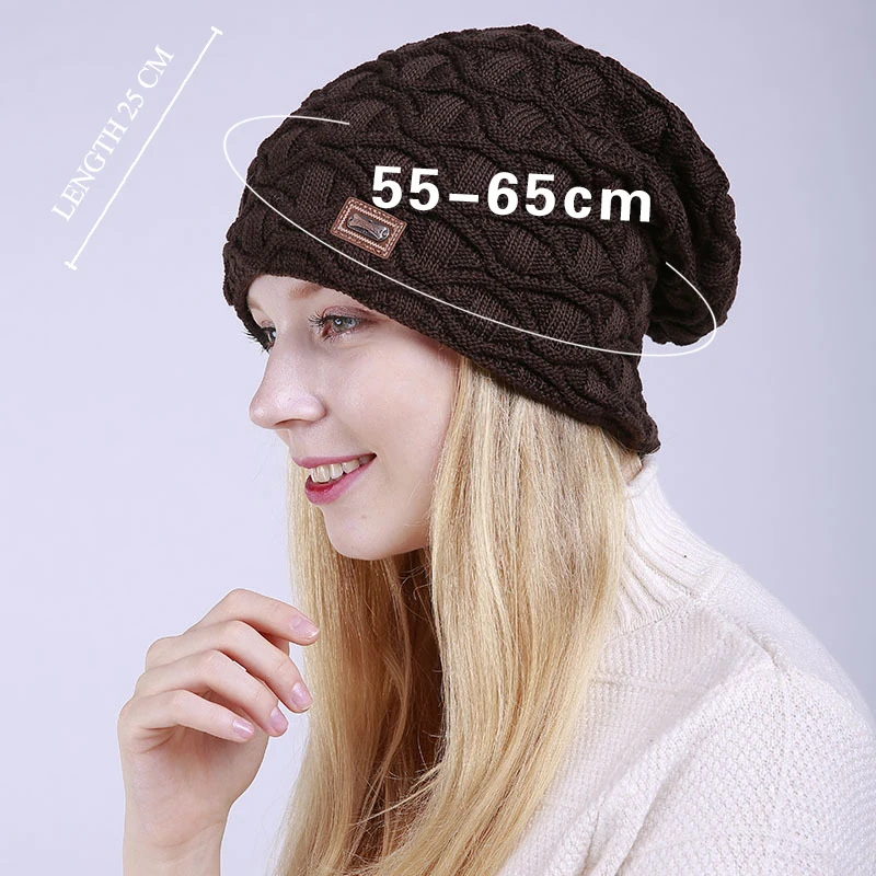 Женские зимние облегающие шапки теплые волнистый вязаный cappello лыжная шапочка