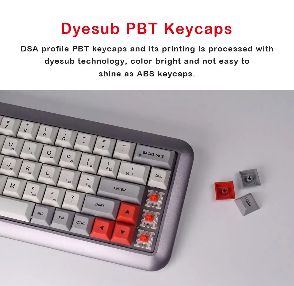 GK68 68 клавишный переключатель Gateron DSA профиль краситель sub PBT Keycaps горячее