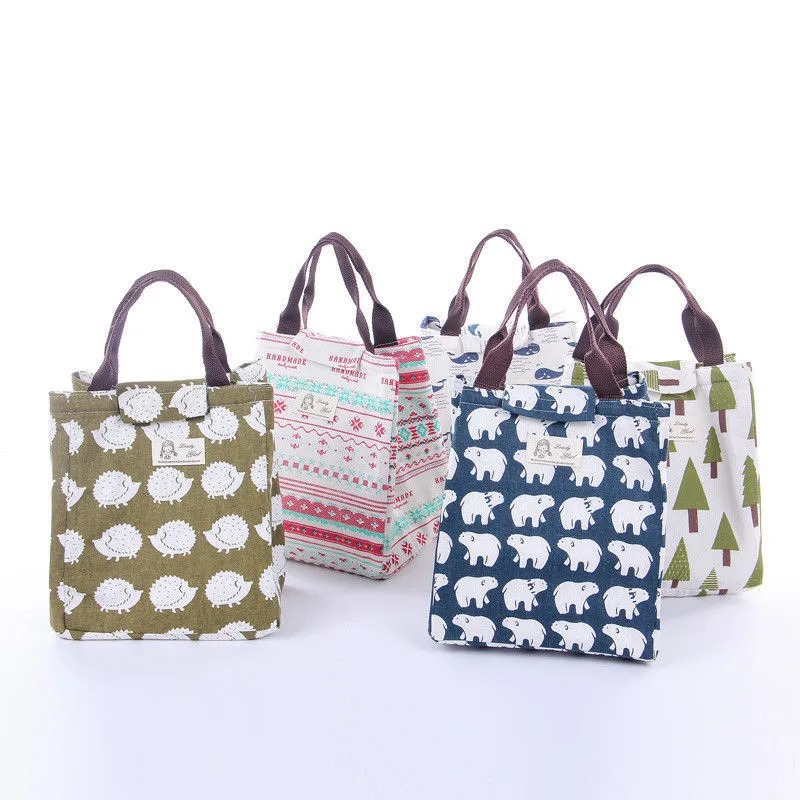 

New Thermal Waterproof Portable Carrier Storage Bags lunch Takeaway Picnic School Aluminum Canvas Lunch Bag