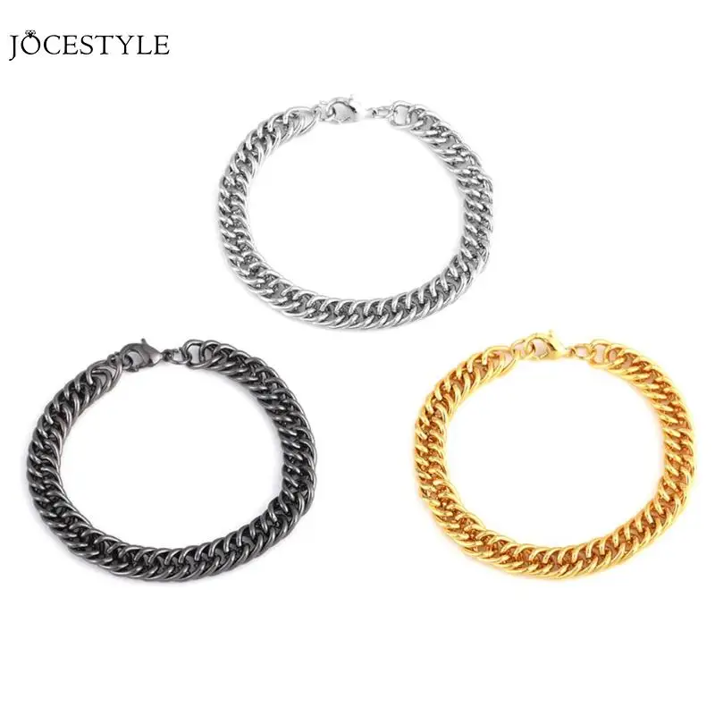 

Hip Hop Men Bracelet Silver Gold Color Black Stainless Steel Bracelet & Bangle Male Accessory Hip Hop Party Rock Jewelry