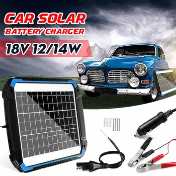 

12/14W Solar Panel Trickle Battery Charger Maintainer For Car Vehicle Charging Multifunction Protection 3m-Panel Cable Length