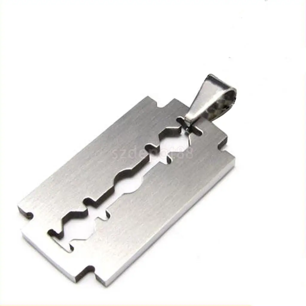 

Cool Men Razor Blade Charm Stainless steel Pendant Silvery
