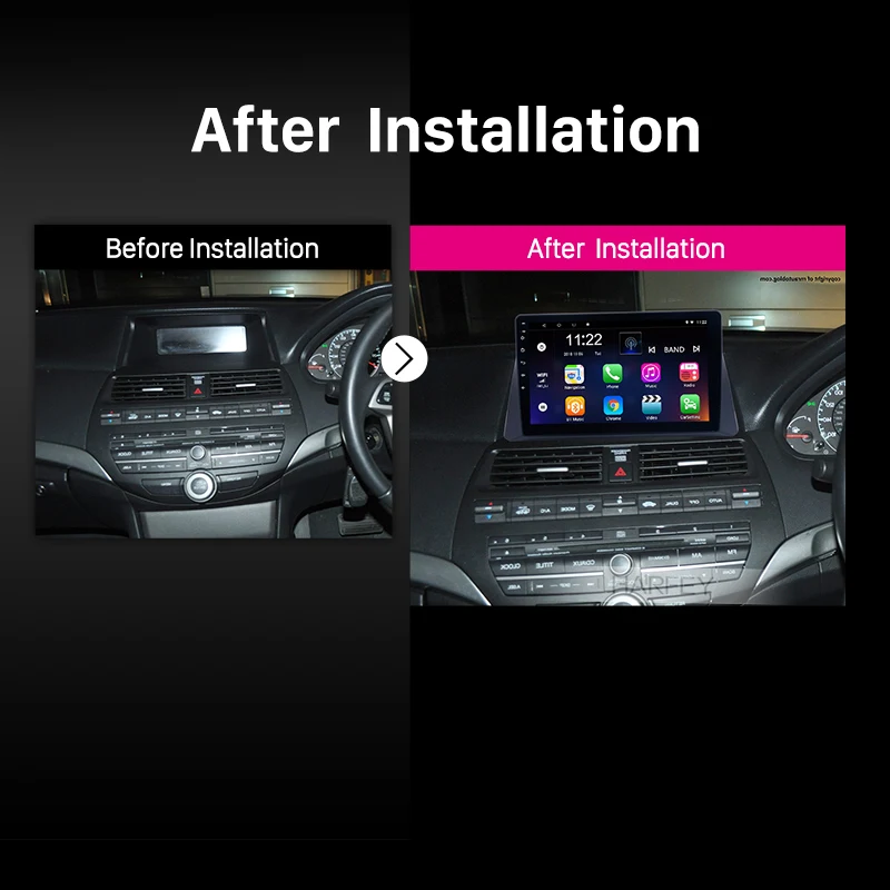 Best Harfey 10.1 Inch 2Din Car Radio Head Unit Android 8.1 GPS Navi Multimedia Player For 2008-2012 Honda accord 8 Bluetooth WIFI SWC 5