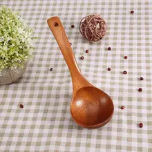 Большой из дерева, с длинной ручкой ложка набор из натурального дерева, столовая ложка кулинарная ложка Кухонная мебель суп набор мерных ложек