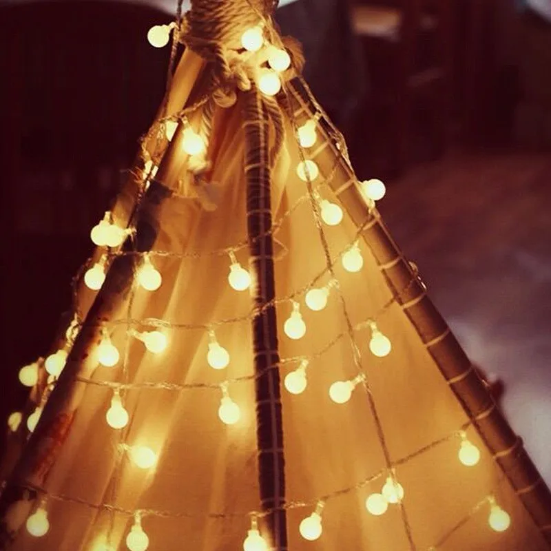 Светодиодный светильник 10 м, 6 м, 3 м, 1,5 м, Рождественская гирлянда с шариками, светодиодный usb-шнур для украшения свадебной вечеринки