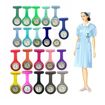 

New Nurses Watches Doctor Portable Fob Watch Brooches Silicone Tunic Batteries Medical Nurse Watch Quartz With Clip