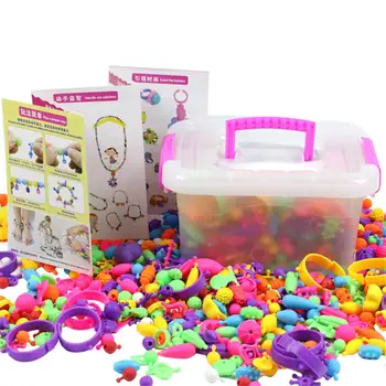 

500pcs Kids Girls Colorful Cordless String Beads DIY Puzzle Toy Educational Toys DIY Handmade Plastic Beaded Girl Toys