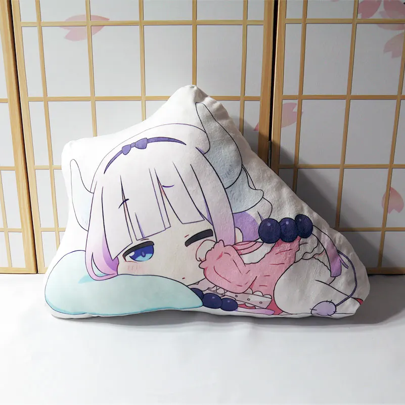 Kobayashi san Chi no Maid Dragon pillow toy Anime KannaKamui short plush stuffed cute girl doll double sided pillowcase 50cm