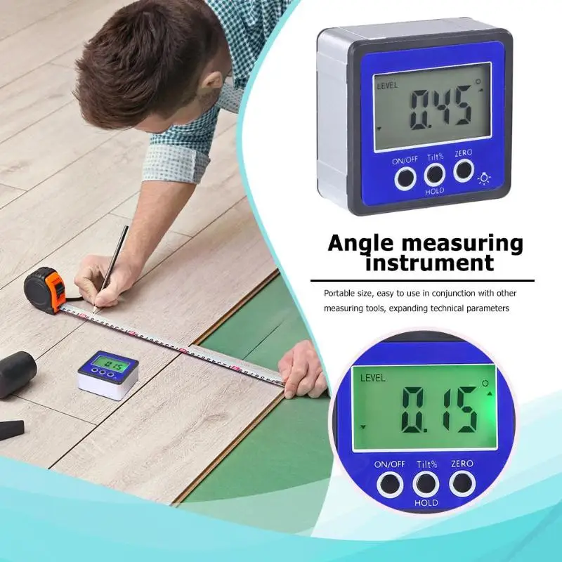  Precision Digital Protractor Inclinometer Level Box Digital Angle Finder Bevel Box with Magnet Base