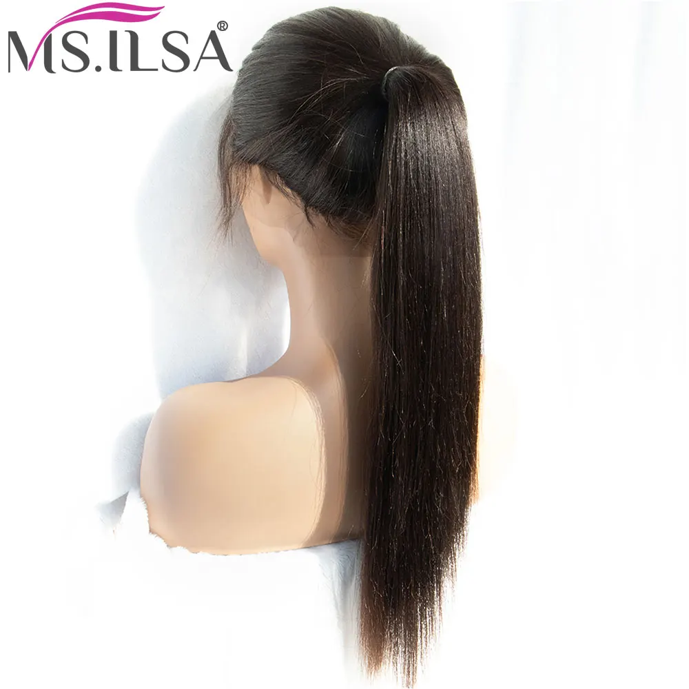 360 Lace Frontal Wigs For Women Light Yaki Straight Remy 150 Lace Wig Full End With Baby Hair Pre Plucked Natural color MS.ILSA 360 Lace Frontal Wigs For Women Light Yaki Straight Remy 150 Lace Wig Full End With Baby Hair Pre Plucked Natural color MS.ILSA