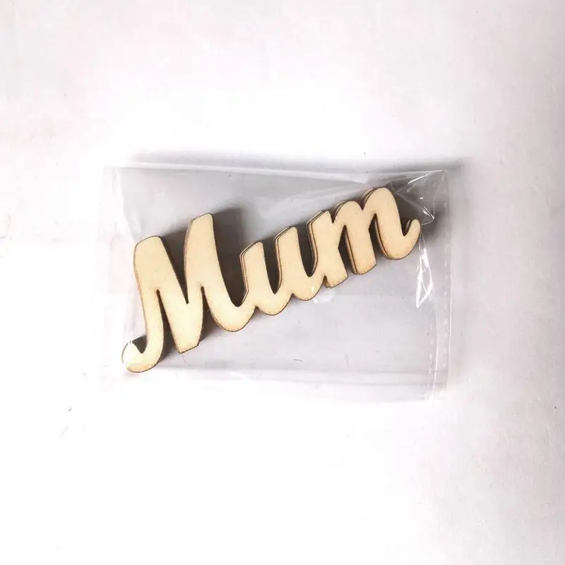 

5PCs Wooden DIY Small Pendant Mum Ornaments Decorations Mother's Day Gift