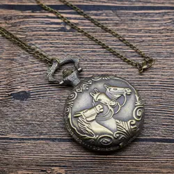 FOB карманные часы лошадь животный узор кварцевые карманные часы с цепочки и ожерелья часы-цепочки подарок для мужчин/wo для мужчин часы Necklacre