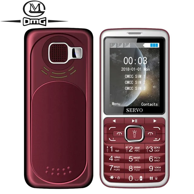Cheap SERVO S10 Russian keyboard Mobile Phone 3 SIM Big Speaker purple light 2500mAh with mosquito repellent lamp Unlock cell phones