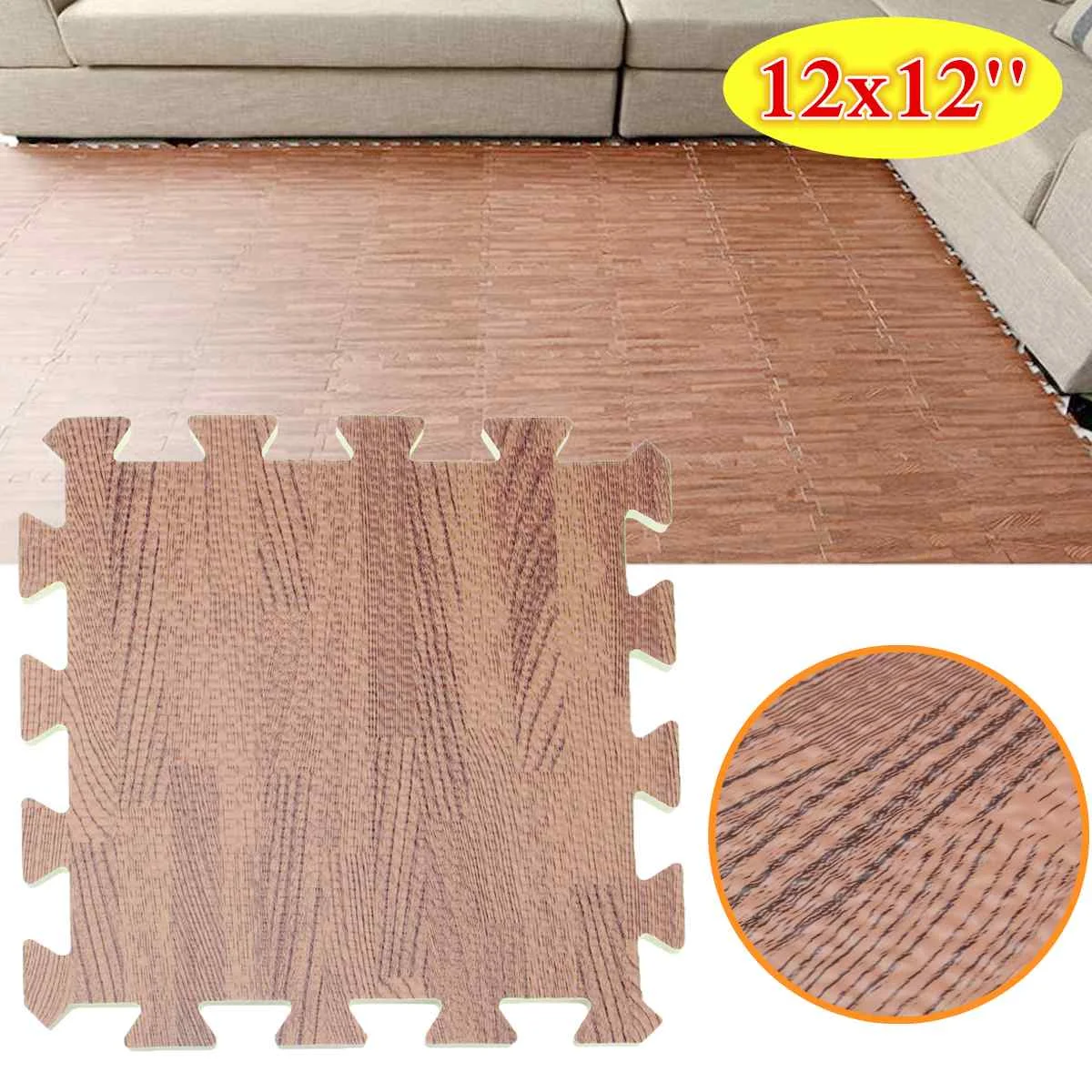 1 шт. 31x31x1 см EVA Foam Brown Легкая очистка имитация дерева детские игровые коврики