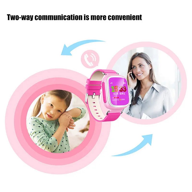 Ottwn Q80 Child Smart Bracelet Anti-lost Smartwatch GPS Tracker SOS Call GSM SIM Xmas For Kids Student Bracelet for Android iOS