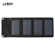 LEORY 7W USB Solar Power Bank Portable Solar Panels Battery Charger Camping Travel Folding For Phone