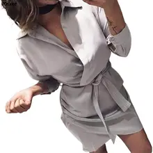 Shirt Dress 2019 Women Autumn Dress Long Sleeve Turn-Down Collar Casual T Shirt Dress 4 Colour Casual Mini Office Dress Xnxee Shirt Dress 2019 Women Autumn Dress Long Sleeve Turn-Down Collar Casual T Shirt Dress 4 Colour Casual Mini Office Dress Xnxee