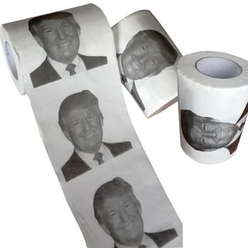

Hot Funny Small Toilet Paper Roll Donald Trump Prank Toilet Paper Roll Joke Tissue Paper Home Party Supplies