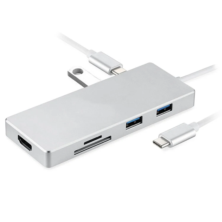 

10pcs/lot Cablecc USB 3.1 Type-C USB-C to HDMI & Multiple Dual Ports 3.0 Hub & TF SD Card Reader & Power For PC Laptop & Laptop