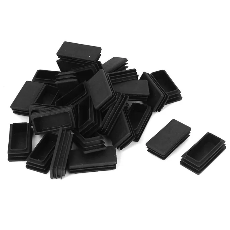 

Plastic Rectangle Blanking End Tube Caps Inserts 25x50mm 30pcs Black