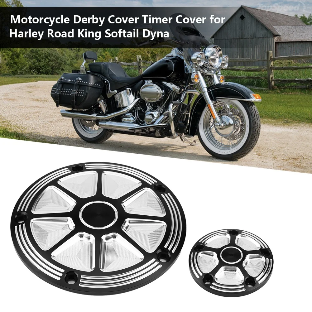 2 шт. CNC алюминиевая крышка для мотоцикла дерби таймер таймера Harley Road King Softail Dyna