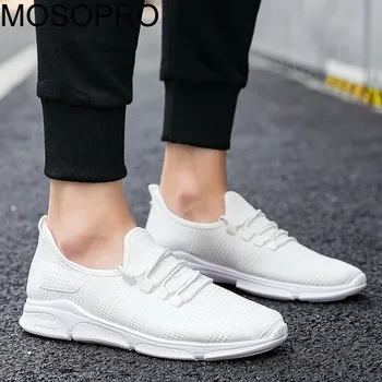 

MOSOPRO Men's Walking Shoes Spring Running Sneakers Fashion Mesh Man Sneakers Light Weight Summer Breathable Shoes Flywire B005