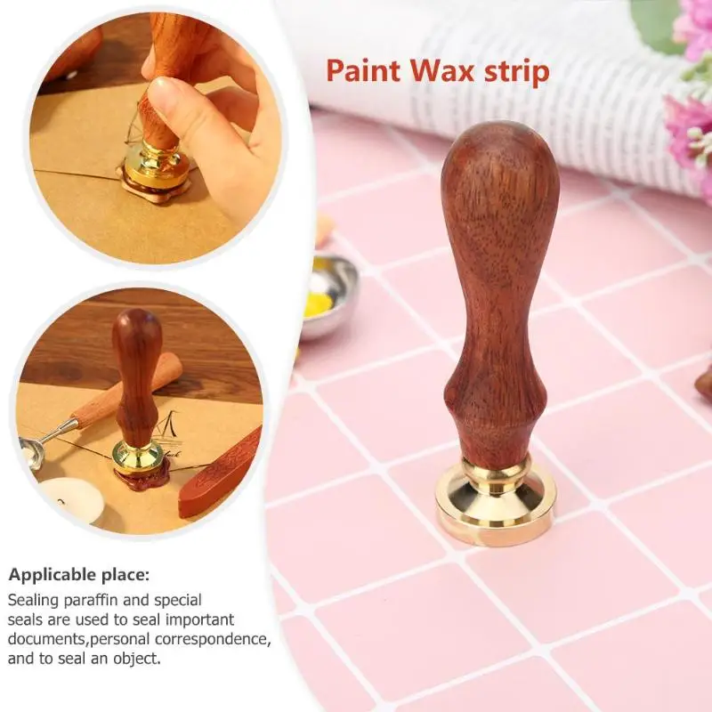  Antique Plant Pattern Wood Handle Metal Sealing Wax Stamps for DIY Craft Ancient Wedding Invitation - 32998298757