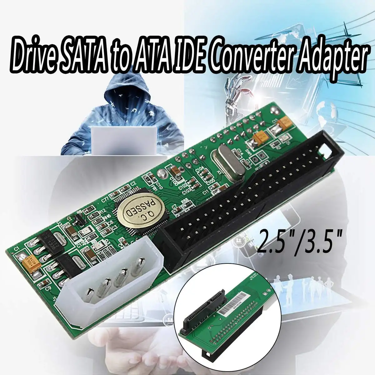 

Good Quality 2.5/3.5 Inch Hard Drive Serial SATA to ATA IDE PATA Card 40 Pin HDD CD DVD Converter Adapter