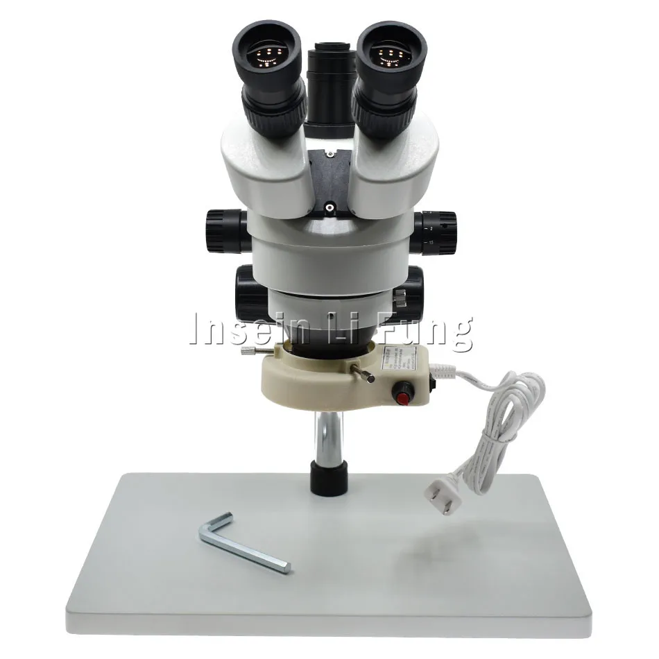 

Large Size Base Trinocular Stereo Industrial Microscope 3.5X-90X Continuous Zoom with LED Light Mobile Phone Motherboard Repair