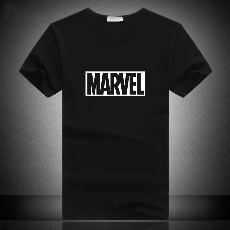 

2019 Summer NEW T Shirts Mens O Round neck Tshirts Male Boys Tops Tees Fitness T-Shirts Slim MARVEL letter Print white black