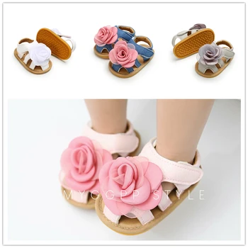 

2019 Spring Summer Princess Toddler Kids Baby Girls Flower Sandals Soft Sole Crib Anti-slip Toddler Shoes 0-18M