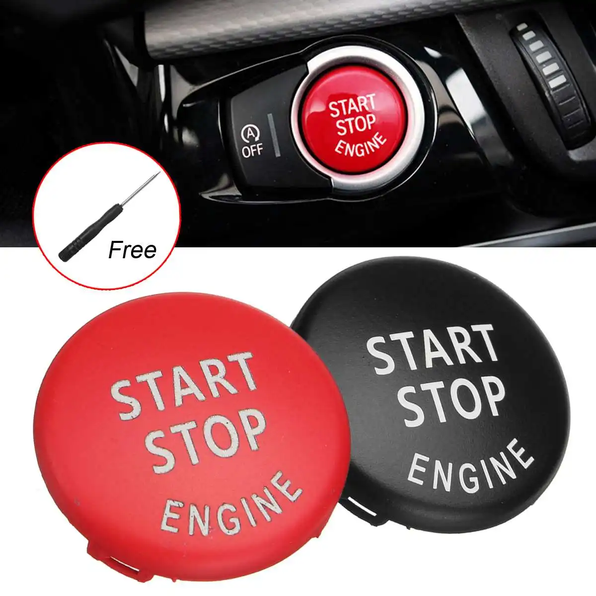 

New Car Start Stop Engine Button Switch Cover Key Accessories Switch Trim 2Color Fit for BMW X5 E70 X6 E71 3 E90 E91 E92 E93