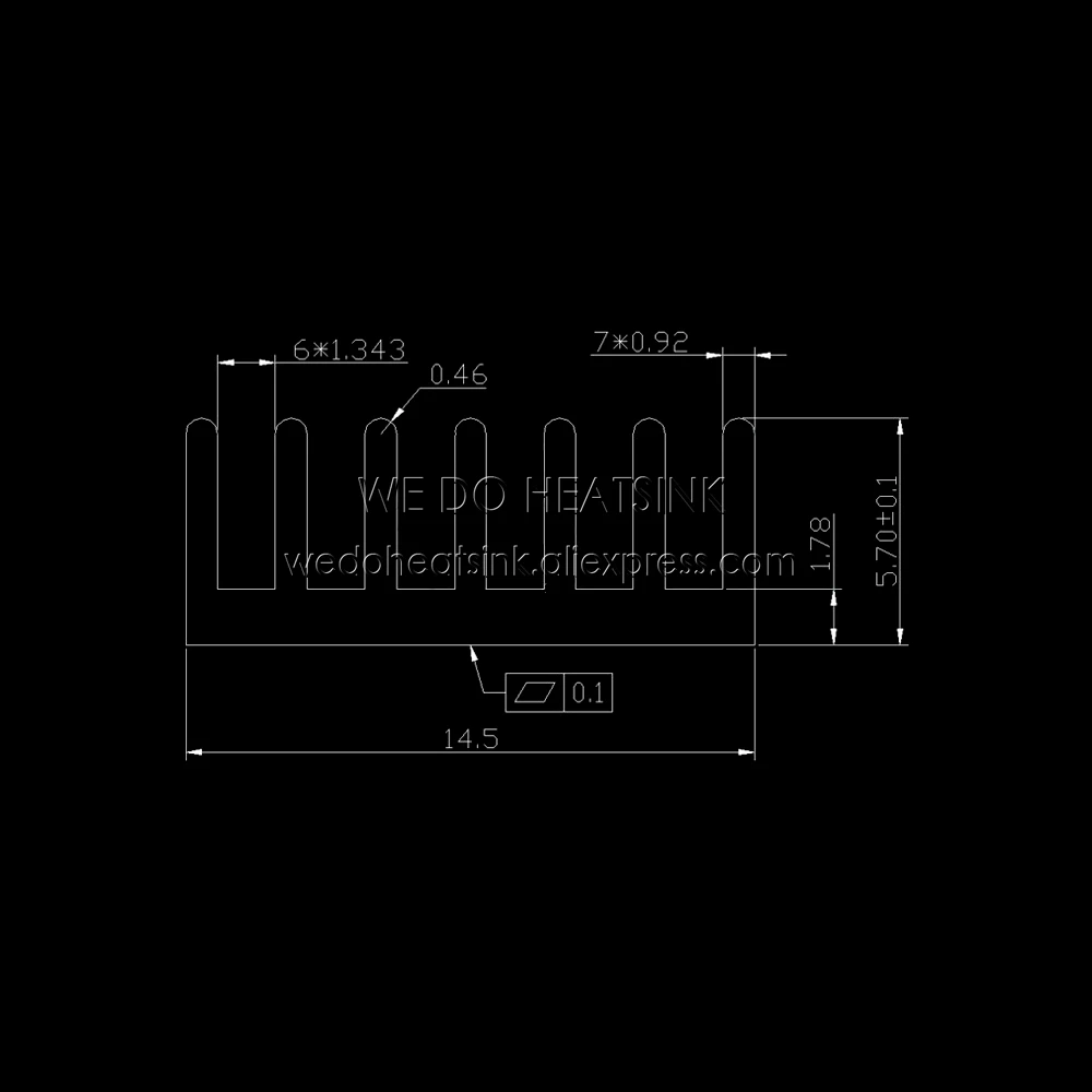 100 шт. 14x14x6 мм черный рассеивания тепла Алюминий теплоотводящий кулер с