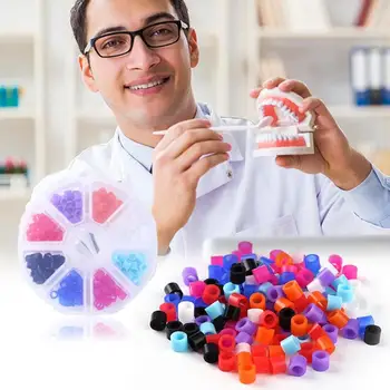 

100pcs/bag Multi-Color Autoclavable Disinfection Orthodontic Circle Dental Silicone Instrument Color Code Rings