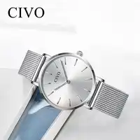 CIVO Fashion Casual ladies Watches Ultra Thin Quartz women Watch Waterproof Wrist Steel Mesh for Woman Clock Relogio Feminino