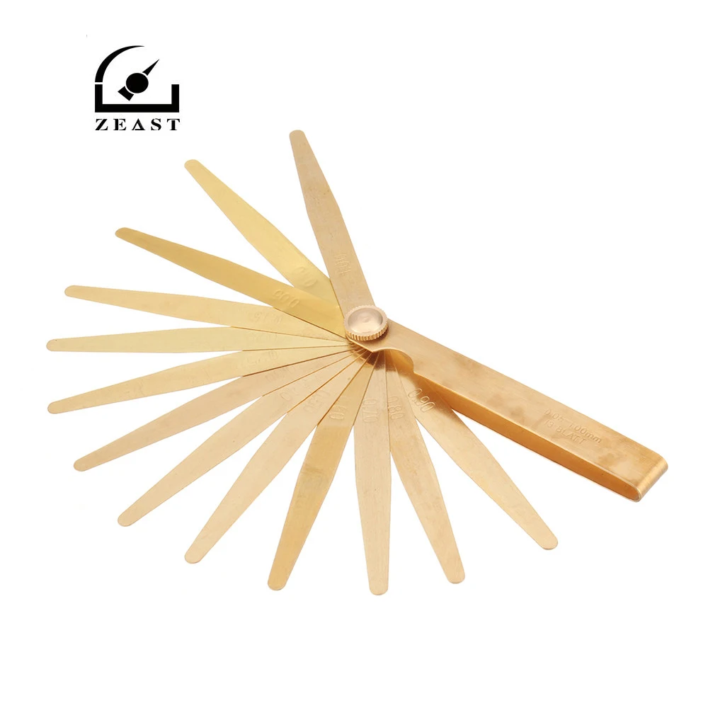 

13 Copper Blade Feeler Metric Gauge 0.05 to 1.0mm Sparks Plug Measure Gaps Tool