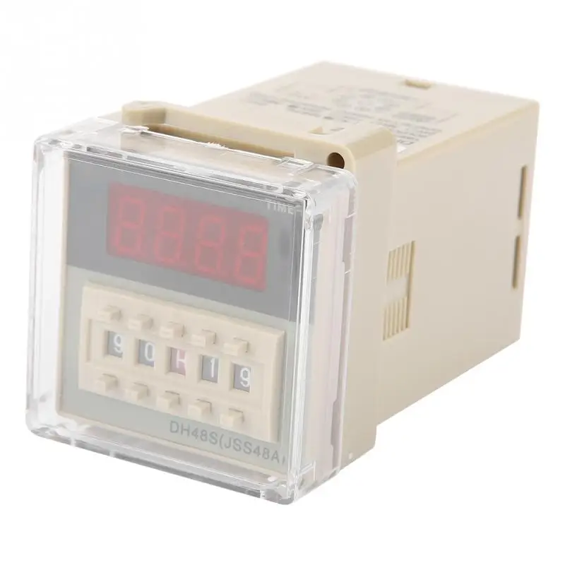 DH48S-1Z Power On Delay Timer Relay Digital Display 0.01S-99H99M AC 220V with Base | Строительство и ремонт