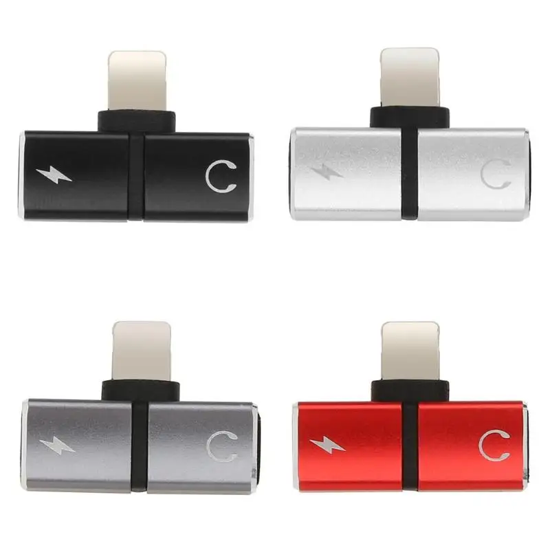 

Dual 8 Pin 2 in 1 Audio Earphone AUX Charging Adapter for iPhone X 7 8