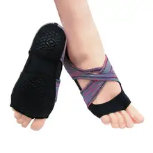 Нескользящая обувь для йоги для пилатеса, тренировок полуботинки с открытым носком носки для йоги Для женщин сцепление Йога Спортивные балетки Фитнес обувь для помещения