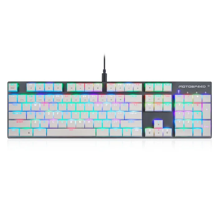 

2019 Motospeed CK94 NKRO Slim USB Wired RGB Backlight Gaming Mechanical Keyboard Kail Switch Box White Send With Package
