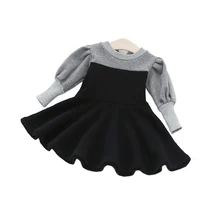 Платье принцессы для маленьких девочек элегантное теплое платье с длинными рукавами для маленьких девочек коллекция года, осенне-зимний костюм из плотного флиса для детей возрастом 2, 3, 4, 5, 6 лет