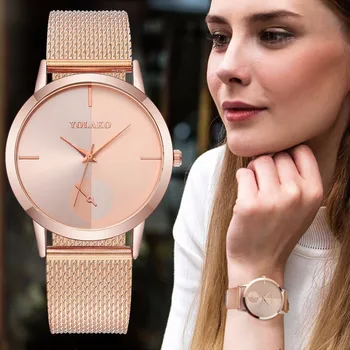

Fashion Women Quartz Watch Luxury Plastic Leather Analog Wrist Watches Female Yolako Relogio Feminino