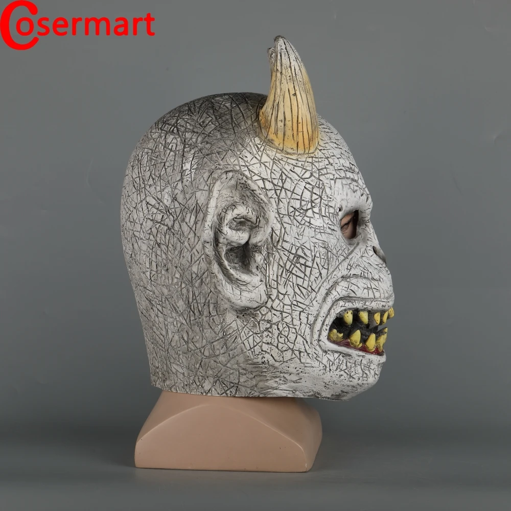 Cosermart страшный демон дьявол Ужасы Хэллоуин Латексная Маска с рогом косплей