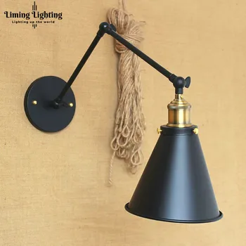 

Loft Style Retro Brass Wall Lamp Vintage Brass Swing Long Arm Wall Light LED Edison Lighting Wandlampen Apliques Pared Aplike