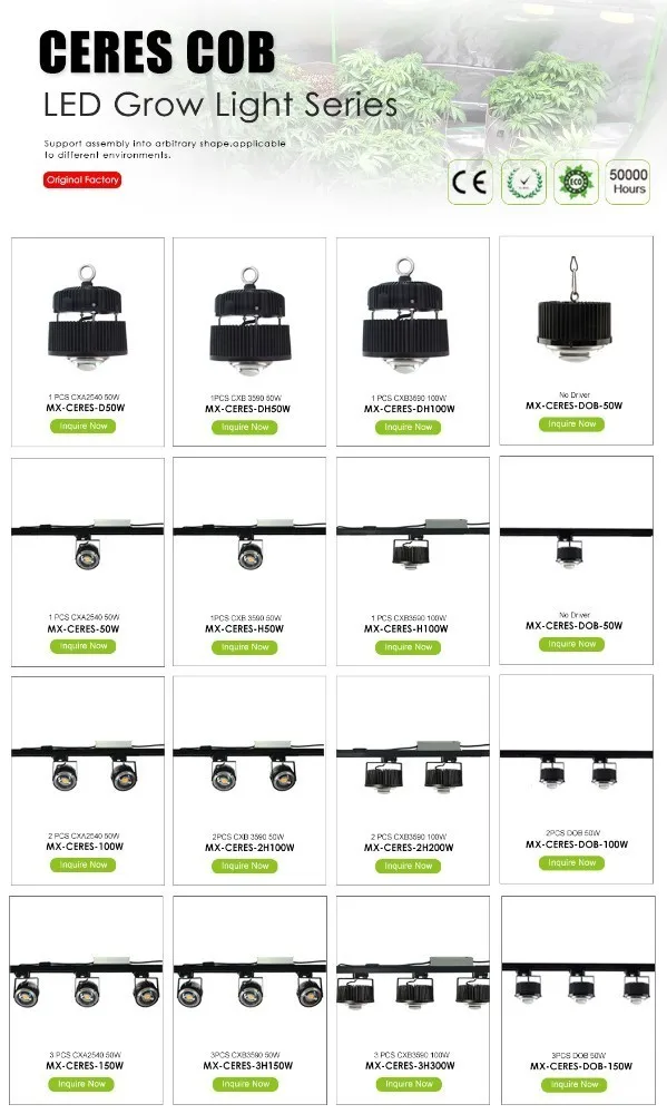 DIY полный спектр оригинальный CREE CXB3590 CXA2540 50 Вт 100 COB светодиодный светильник для